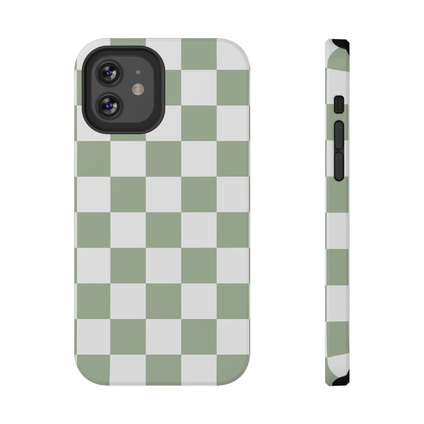 Sage Green Checkered iPhone Case