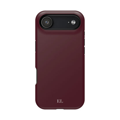 Custom Initials Burgundy iPhone Case