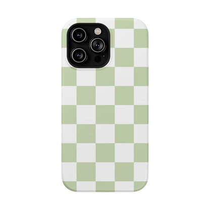 Pastel Green Checkered iPhone Case