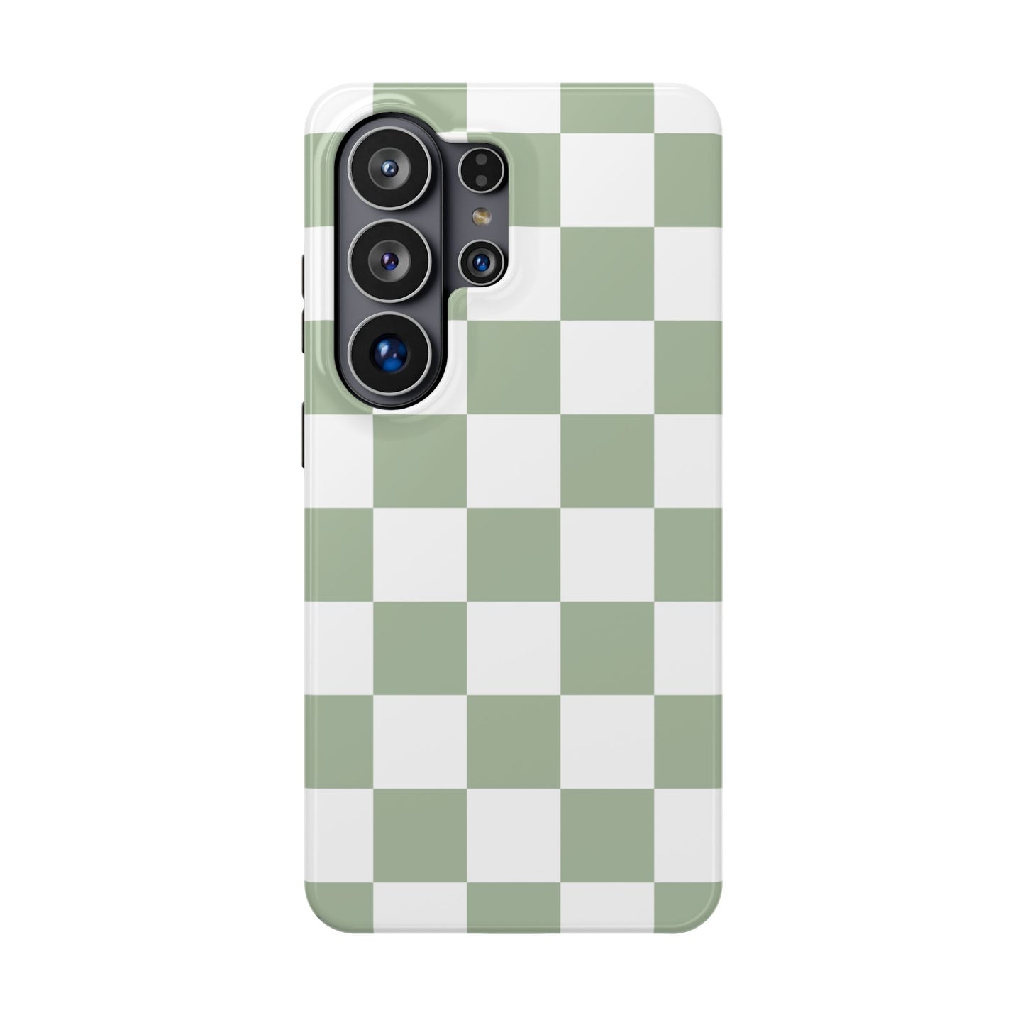 Sage Green Checkered Samsung Case