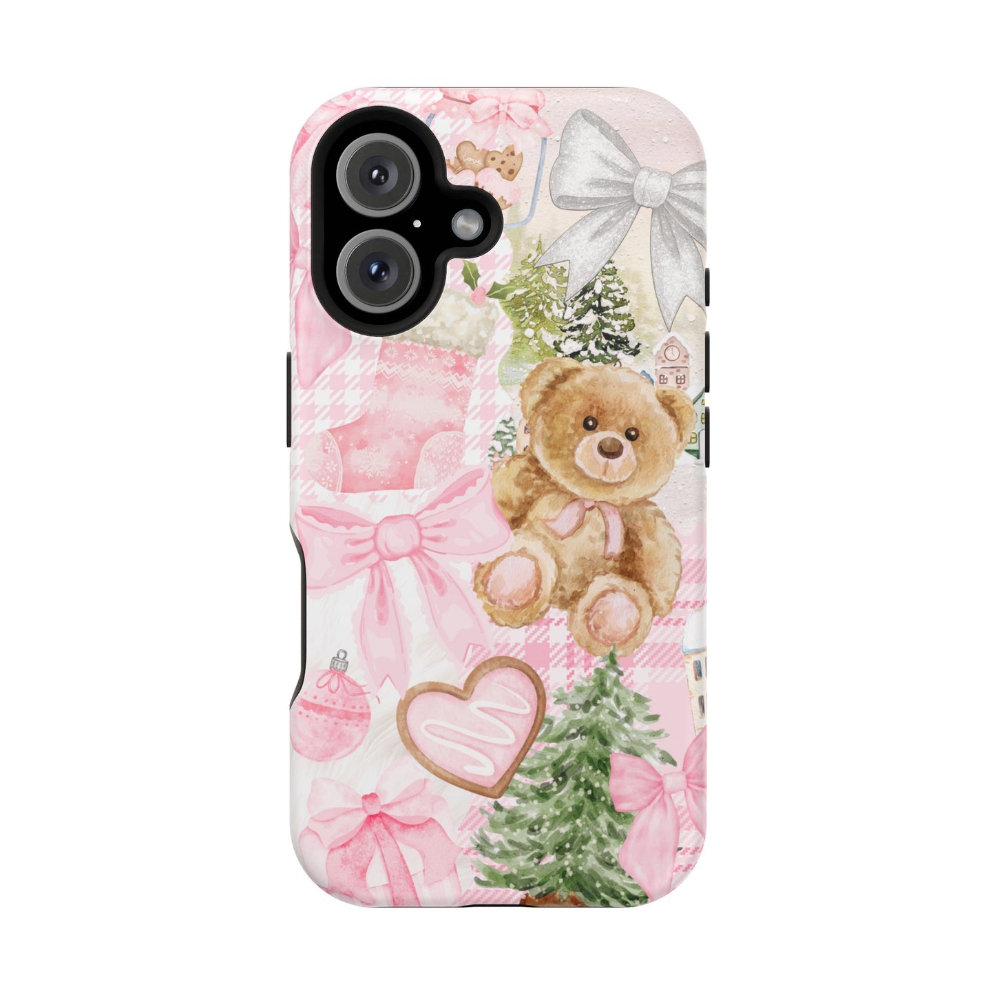 Pink Christmas Collage iPhone Case