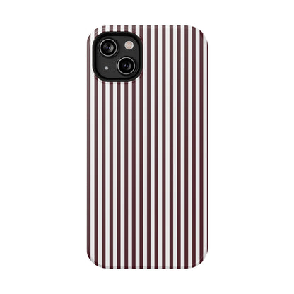Burgundy Pinstripes iPhone Case