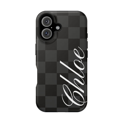 Custom Black Checkered iPhone Case