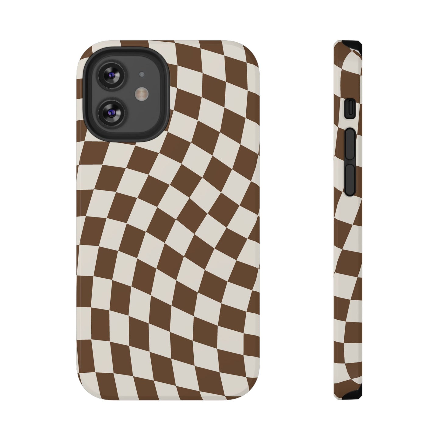 Brown Wavy Checkered iPhone Case
