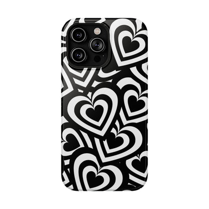 Black & White Hearts iPhone Case