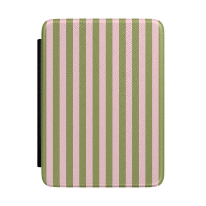Pink Matcha Stripes Kindle Case