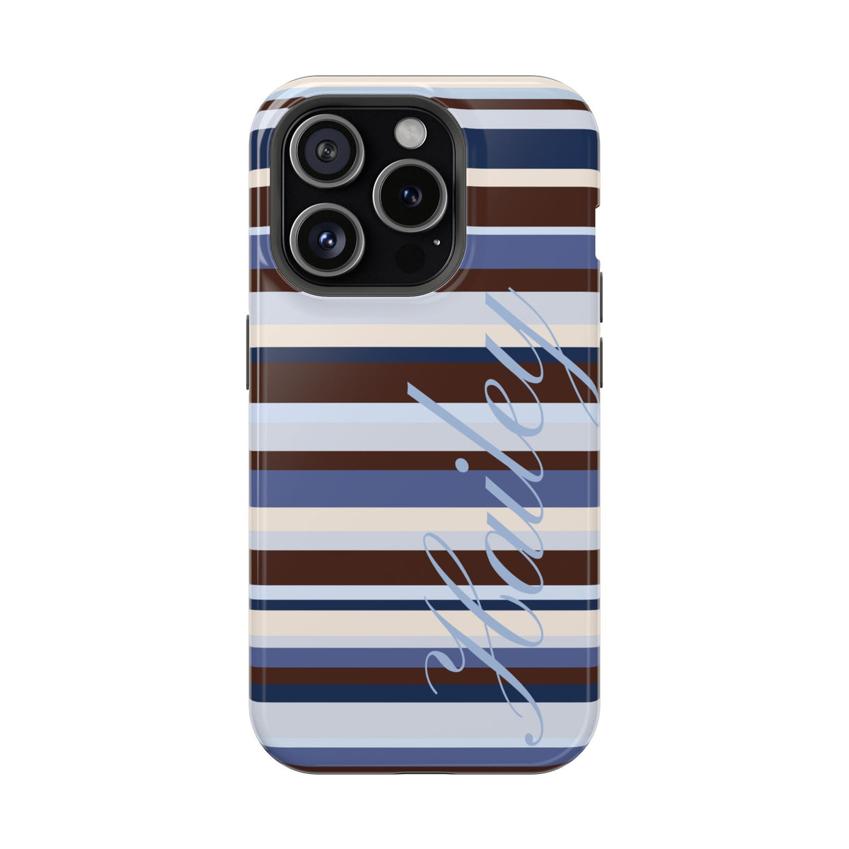 Custom Blueberry Mocha Stripes iPhone Case