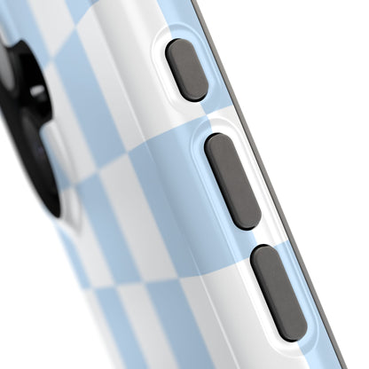 Pastel Blue Checkered iPhone Case