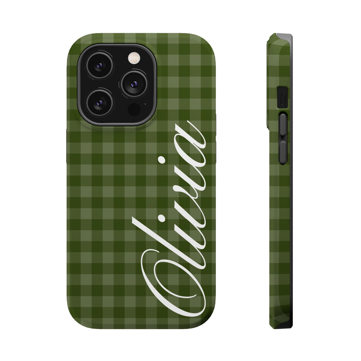 Custom Green Gingham iPhone Case