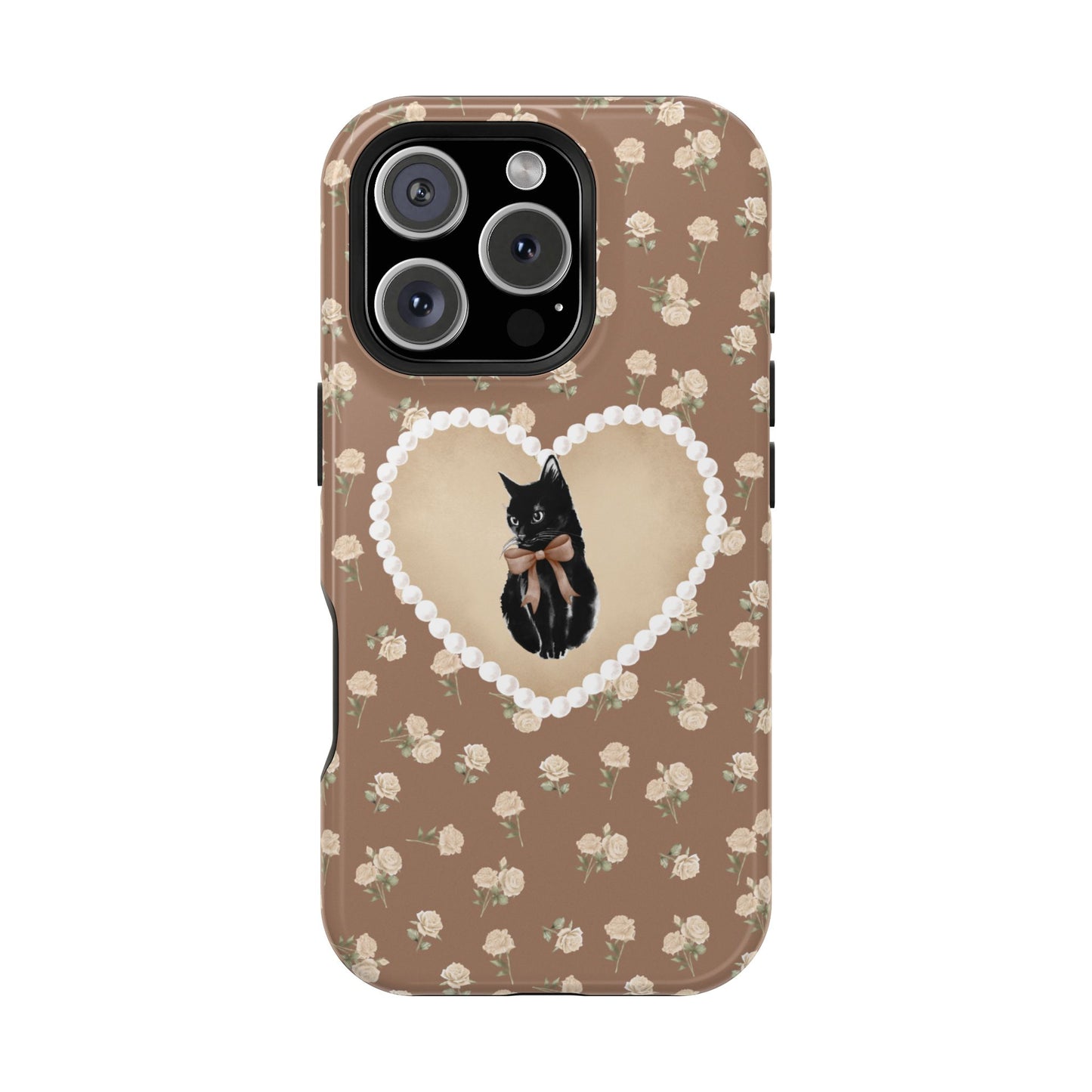 Brown Féline Roses iPhone Case