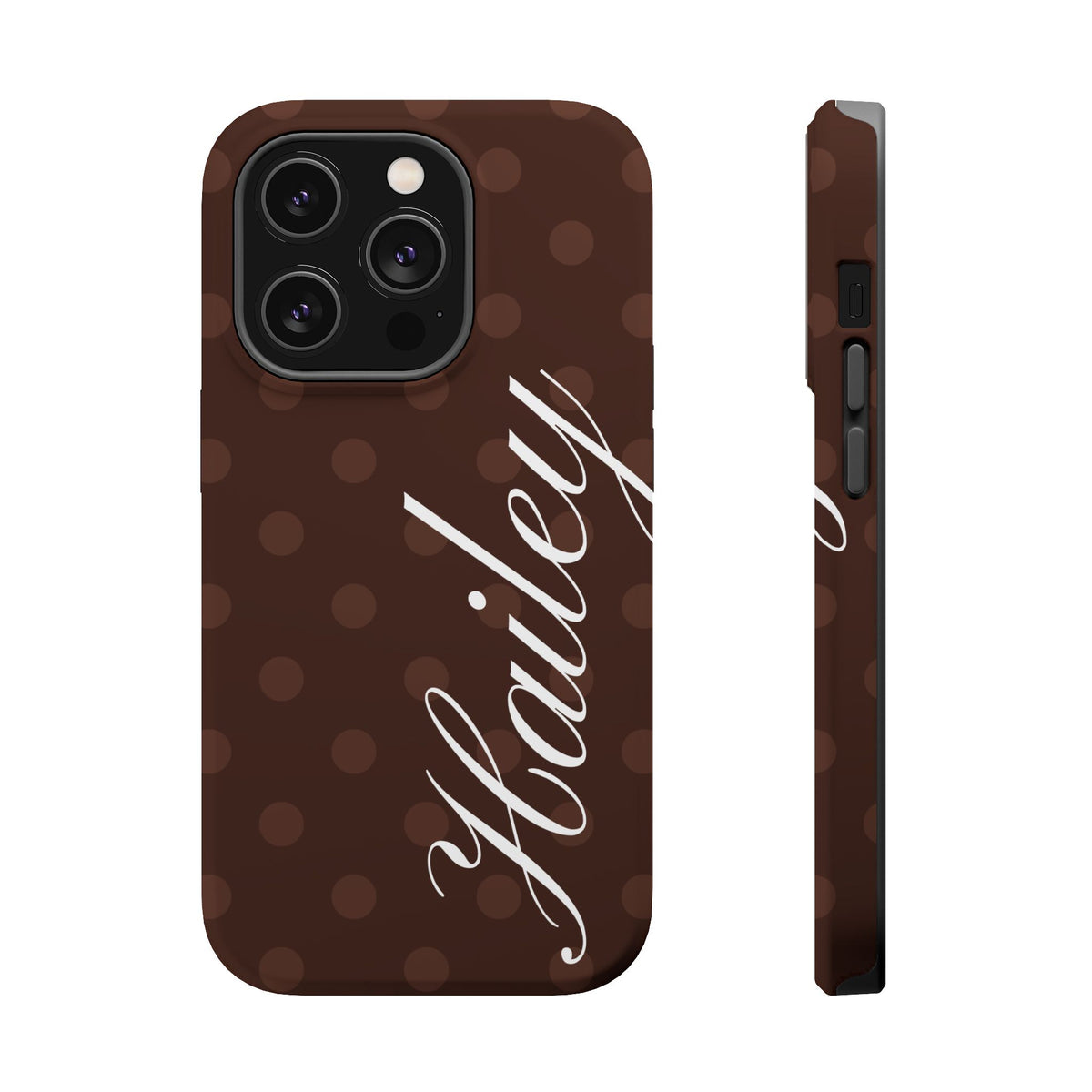 Custom Mocha Polka Dots iPhone Case