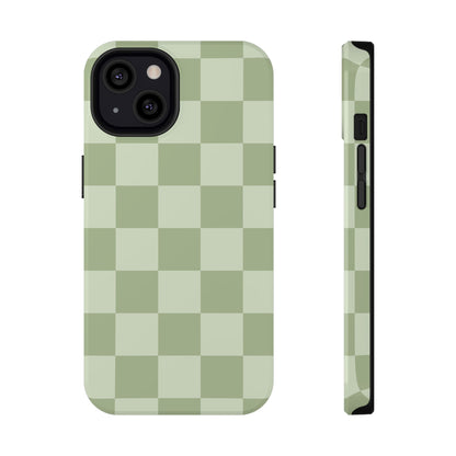 Green & Light Green Checkered iPhone Case