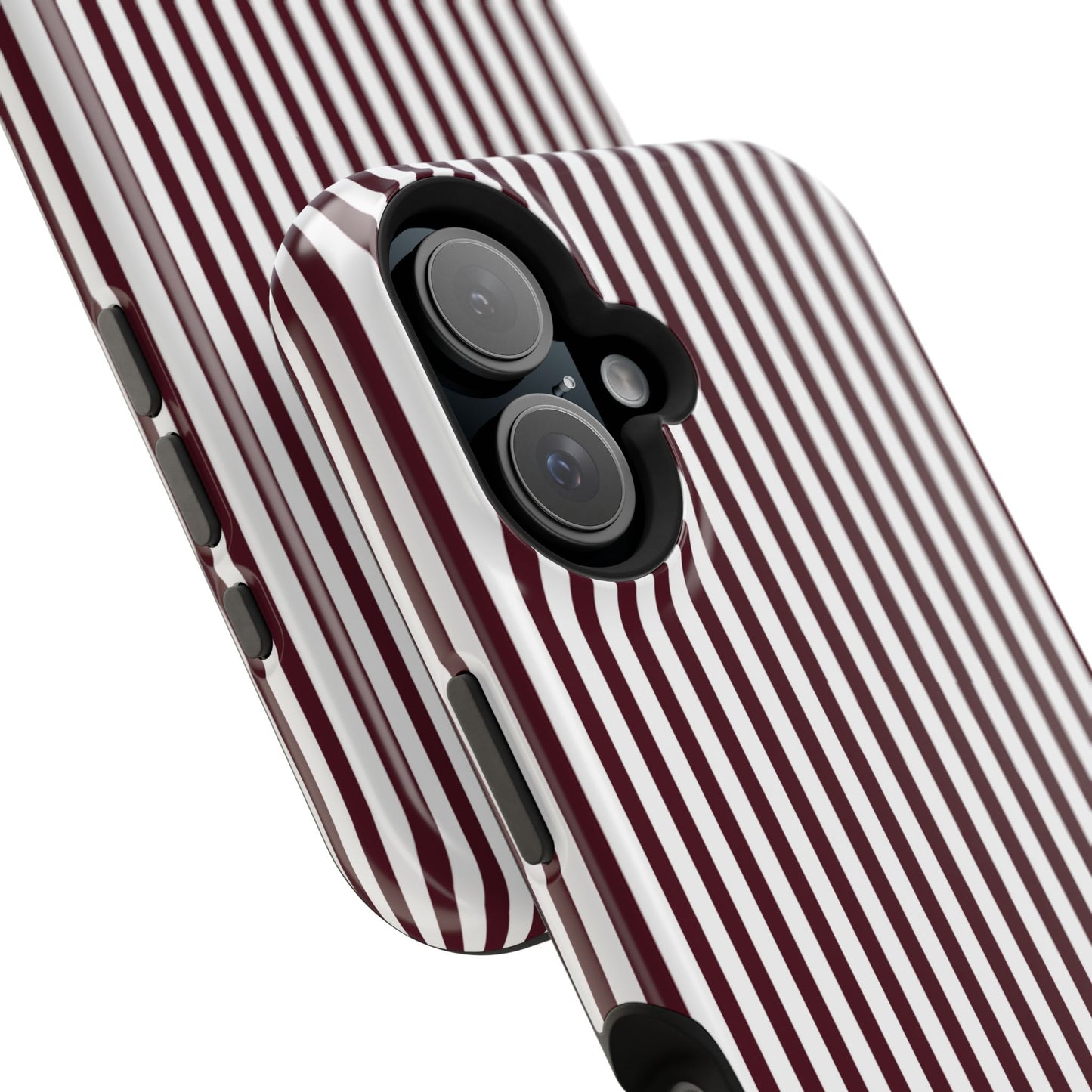 Burgundy Pinstripes iPhone Case