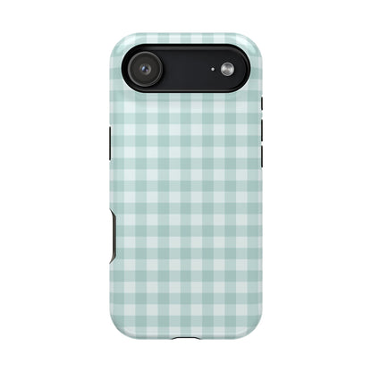 Teal Mini Gingham iPhone Case