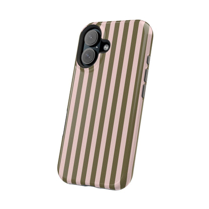 Pink Pistachio Stripes iPhone Case