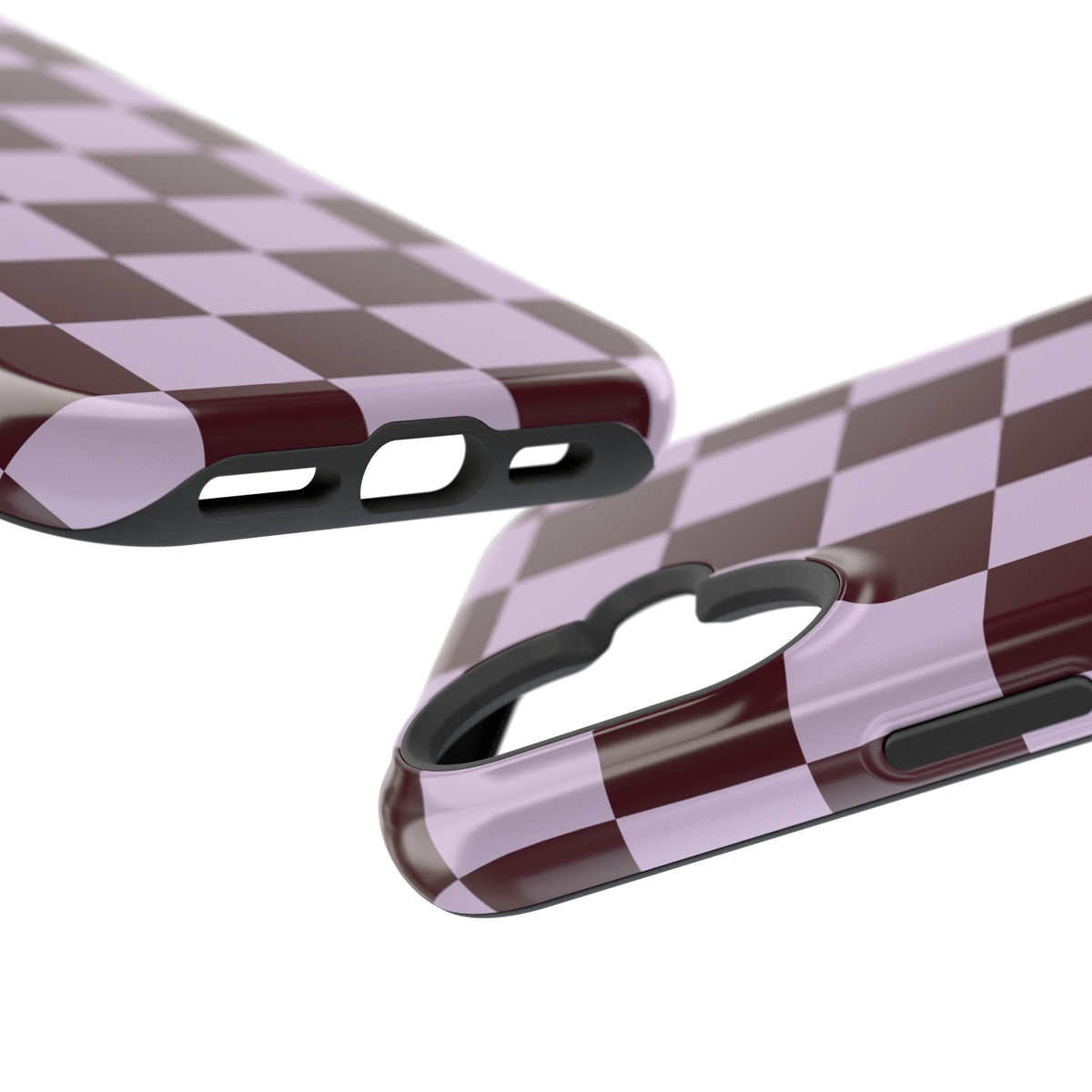 Burgundy & Violet Checkered iPhone Case