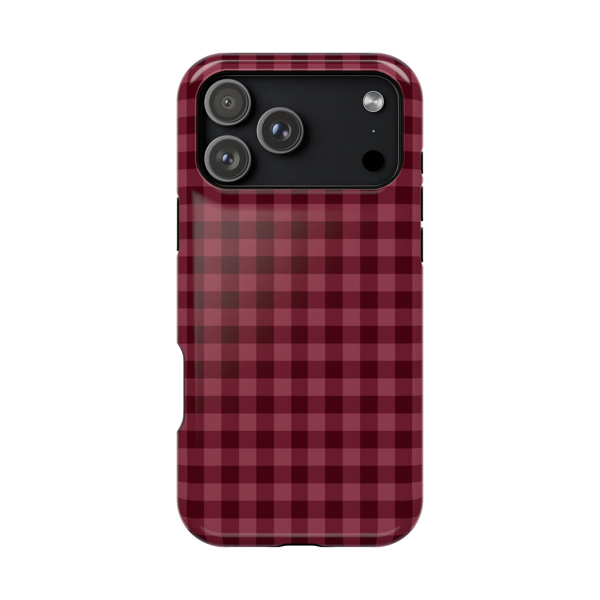 Burgundy Gingham iPhone Case