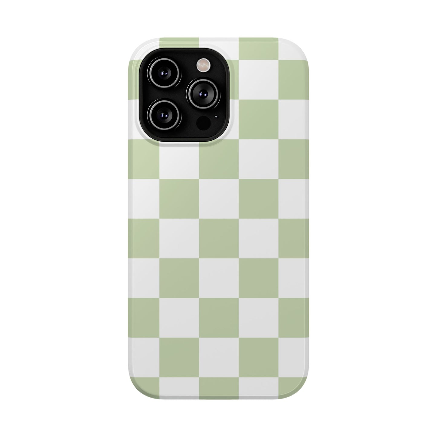 Pastel Green Checkered iPhone Case