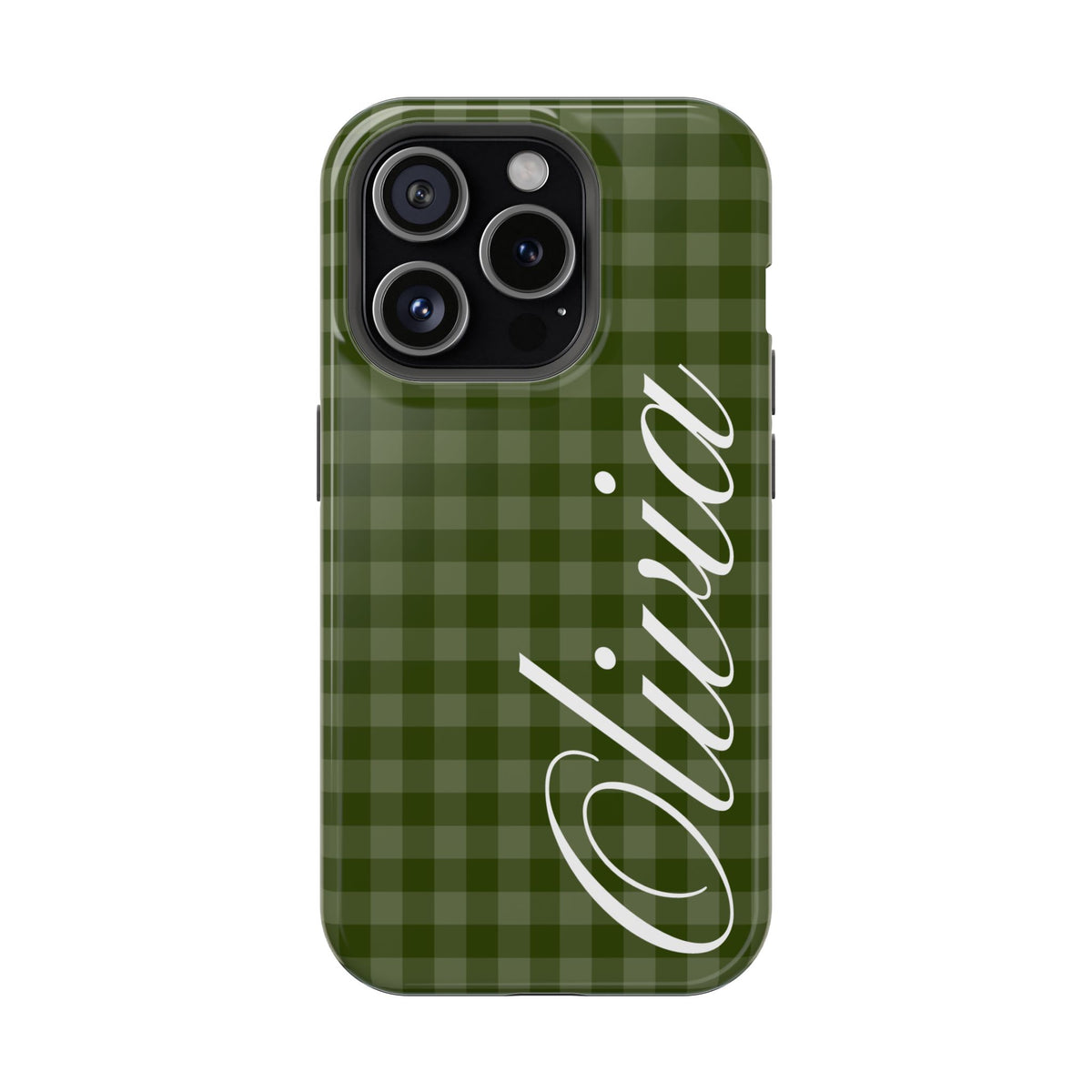 Custom Green Gingham iPhone Case