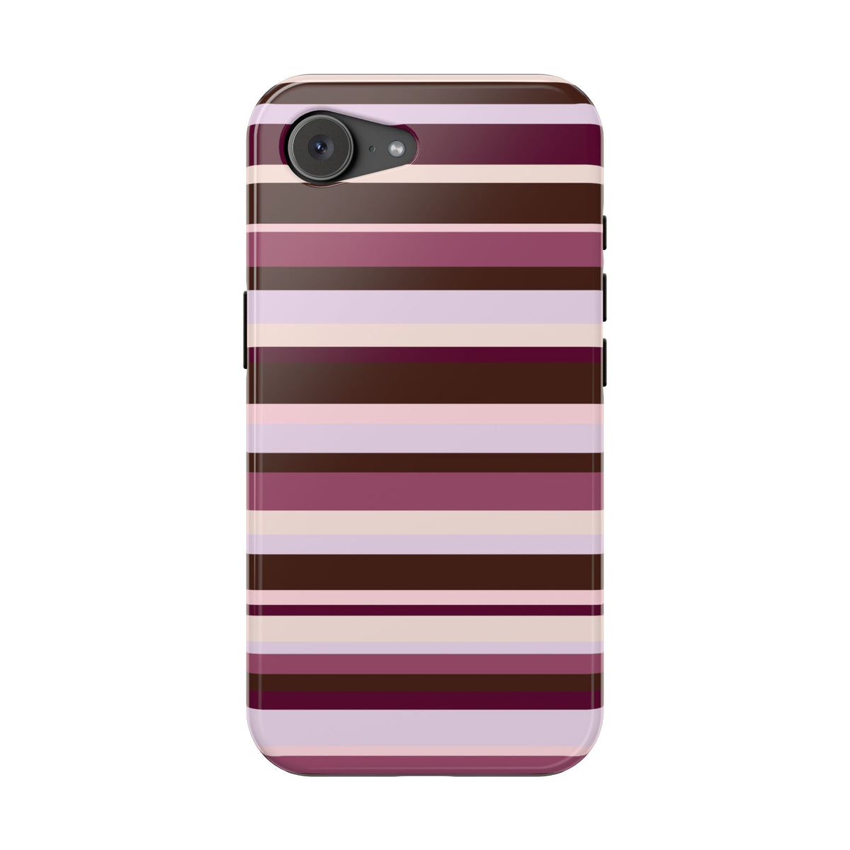 Berry Mocha Stripes iPhone Case