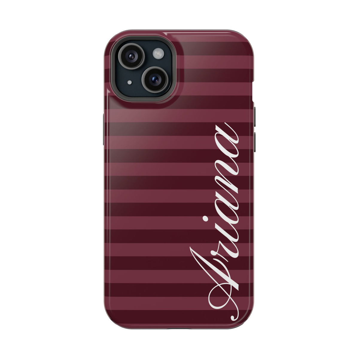 Custom Burgundy Classic Striped iPhone Case