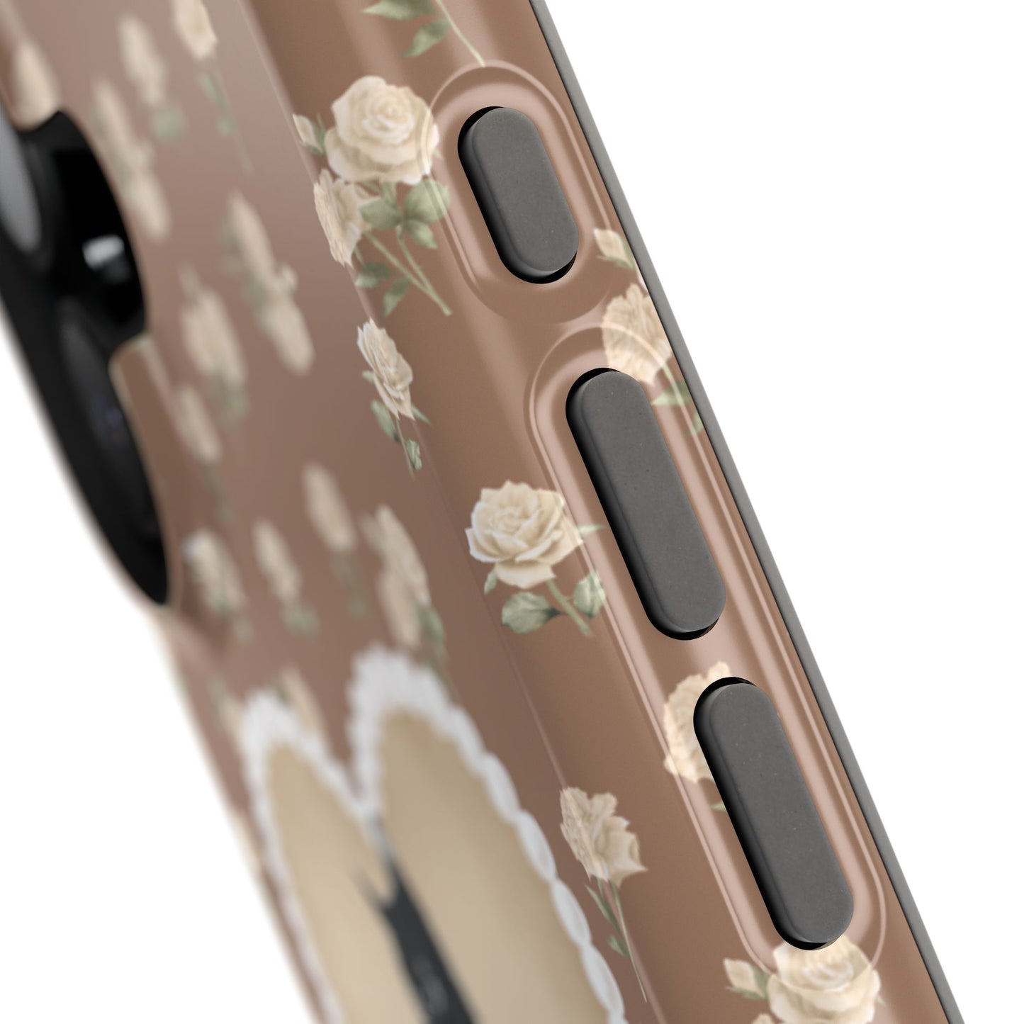 Brown Féline Roses iPhone Case