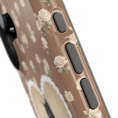 Brown Féline Roses iPhone Case