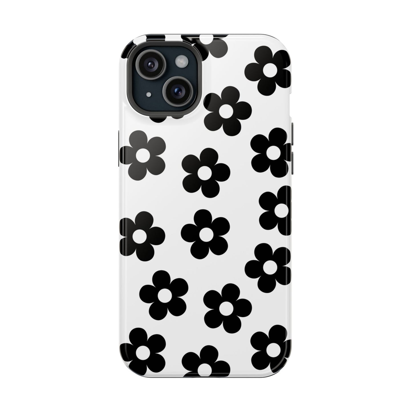 White Retro Flowers iPhone Case