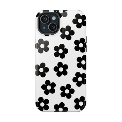 White Retro Flowers iPhone Case
