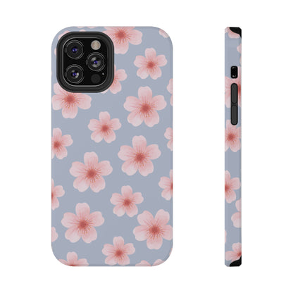 Blue Cherry Blossoms iPhone Case