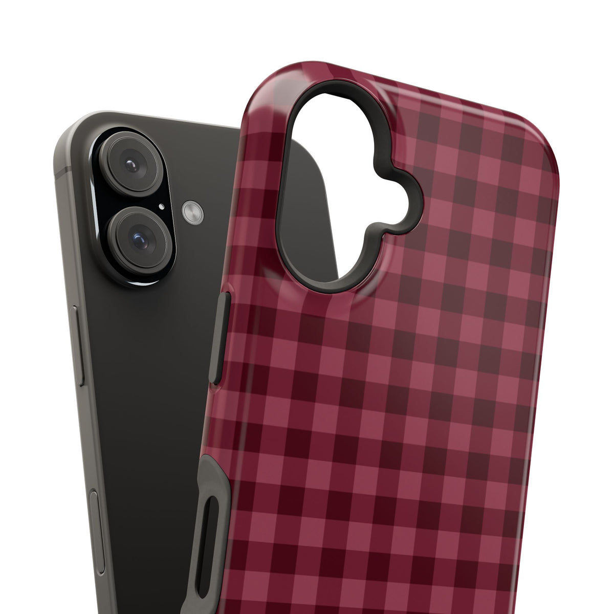 Burgundy Gingham iPhone Case