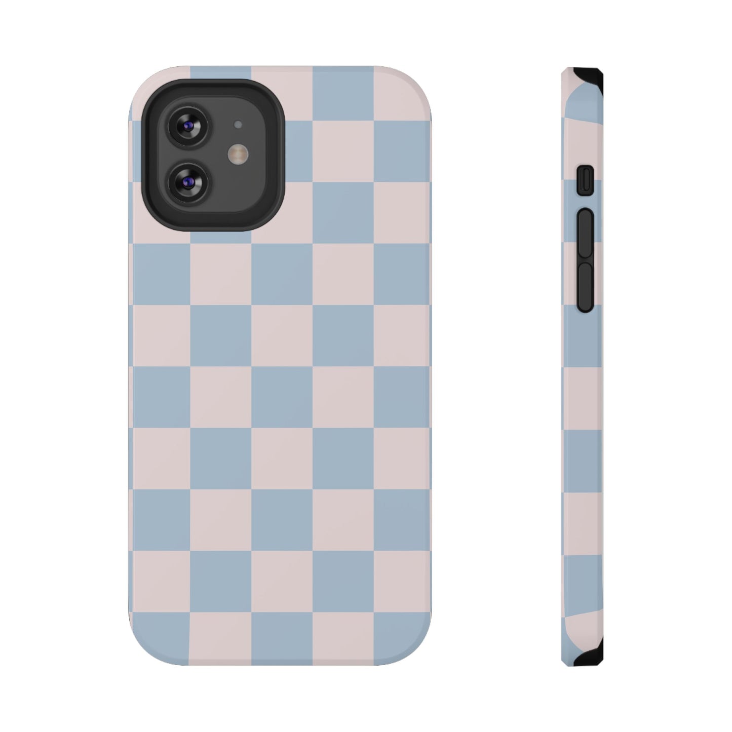 Light Pink & Blue Checkered iPhone Case