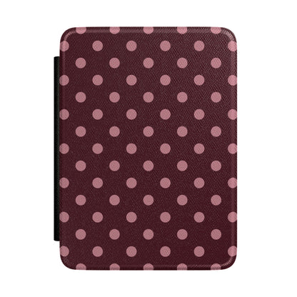 Burgundy & Pink Polka Dots Kindle Case
