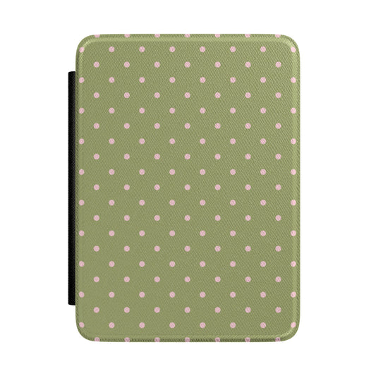 Pink Matcha Mini Dots Kindle Case