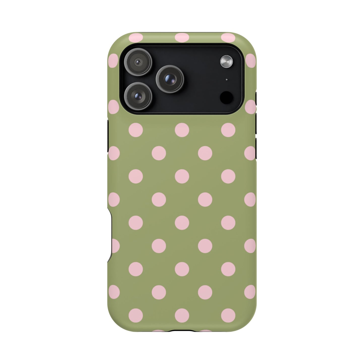Pink Matcha Polka Dots iPhone Case