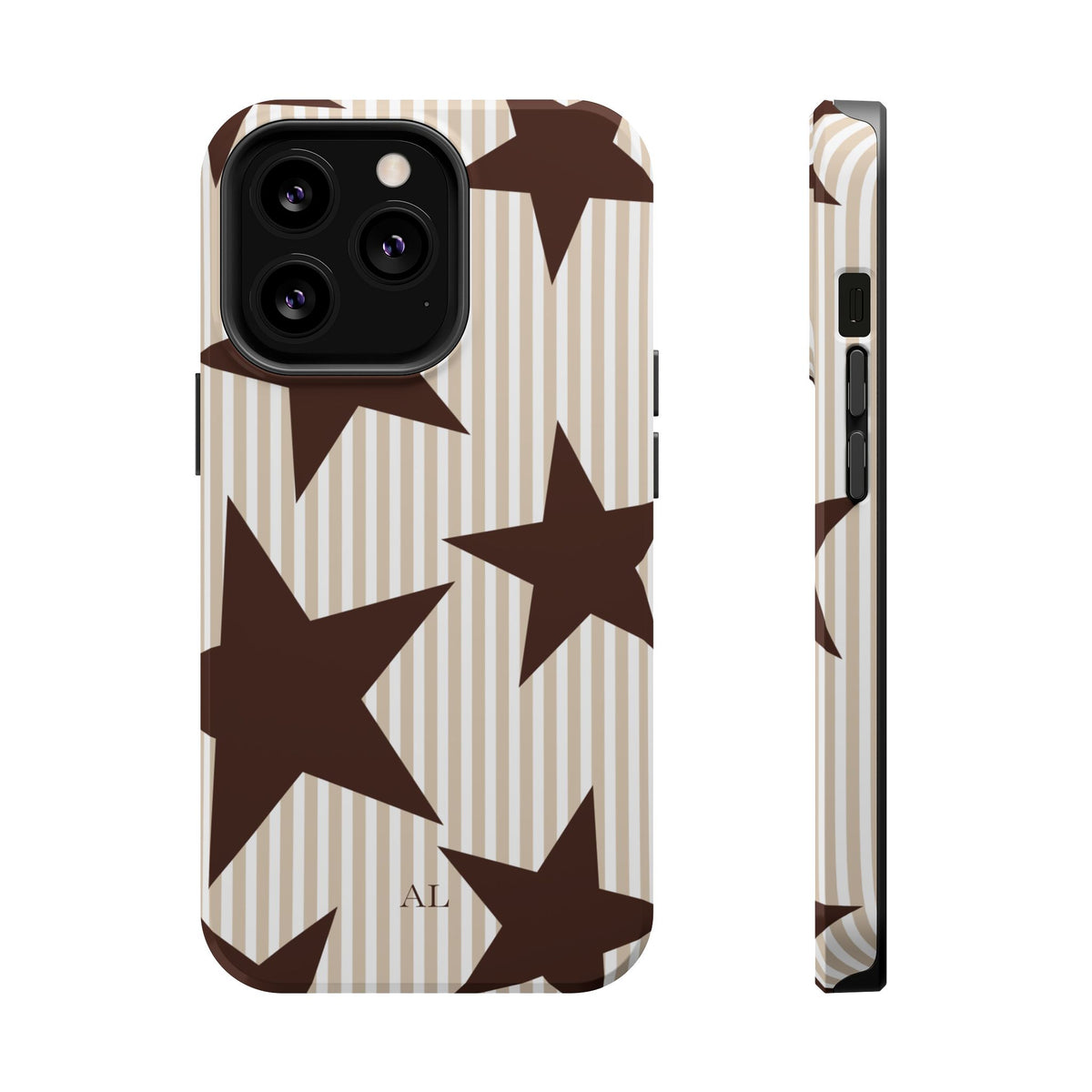 Custom Initials Mocha Star iPhone Case