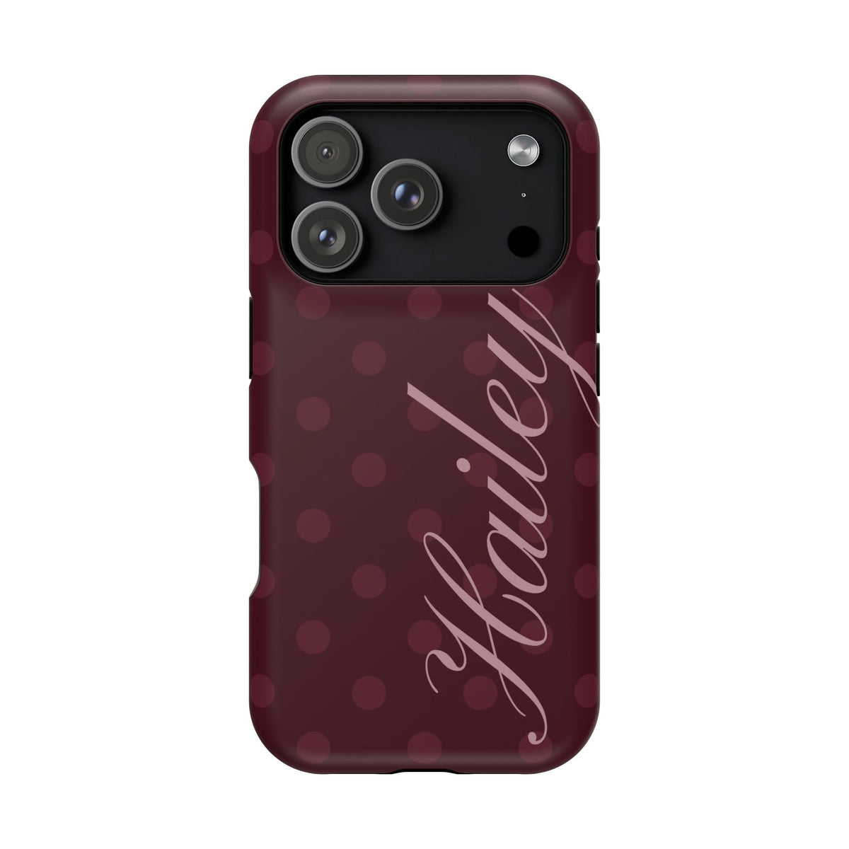 Custom Burgundy Polka Dots iPhone Case