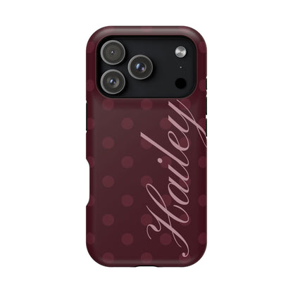 Custom Burgundy Polka Dots iPhone Case