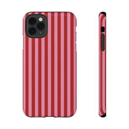 Cherry Blush Stripes iPhone Case