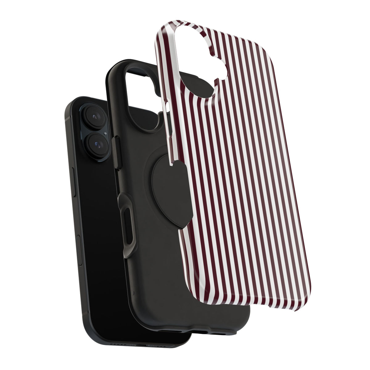 Burgundy Pinstripes iPhone Case