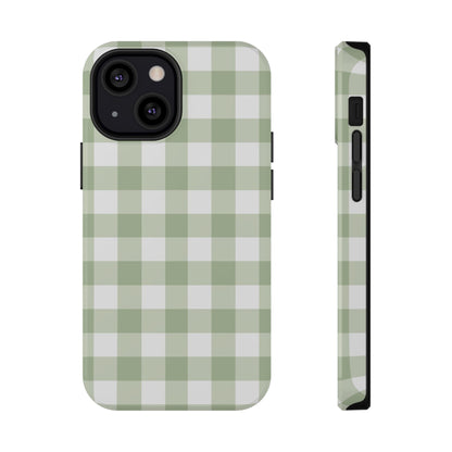 Green Gingham iPhone Case