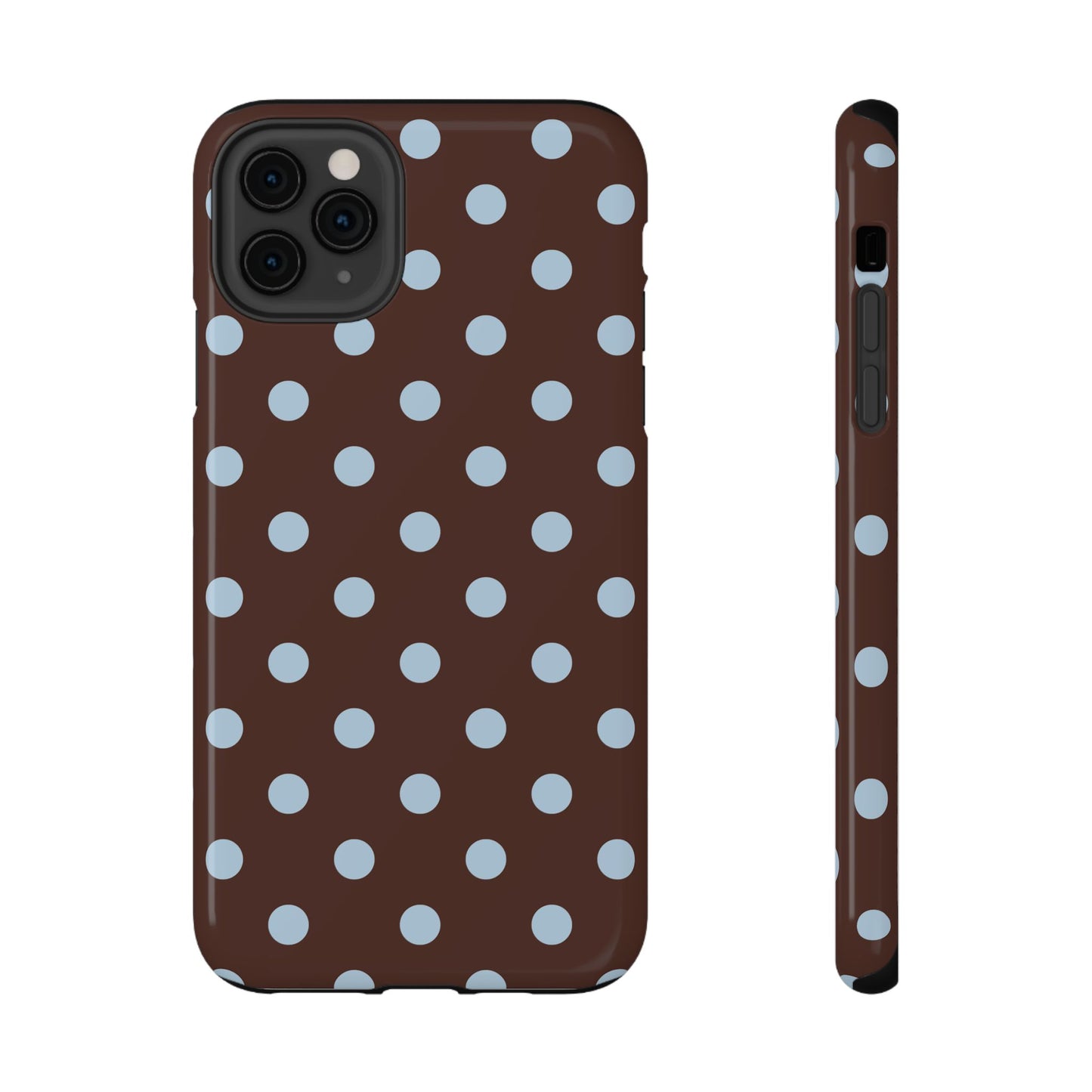 Blue Latte Polka Dots iPhone Case
