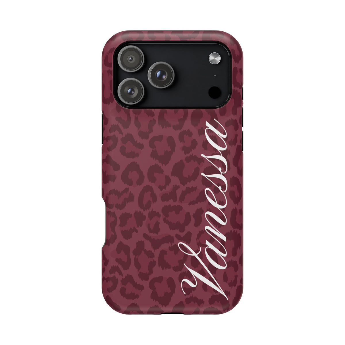 Custom Burgundy Leopard iPhone Case