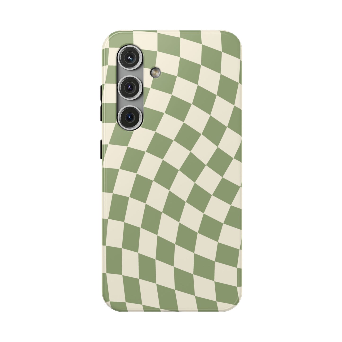 Green & Beige Wavy Checkered Samsung Case