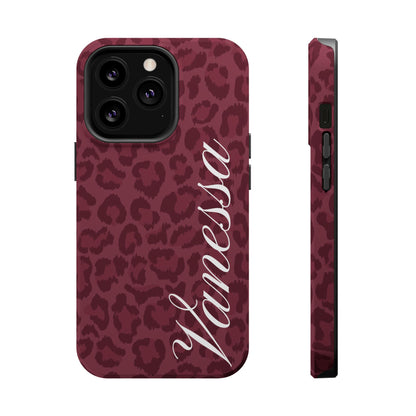 Custom Burgundy Leopard iPhone Case