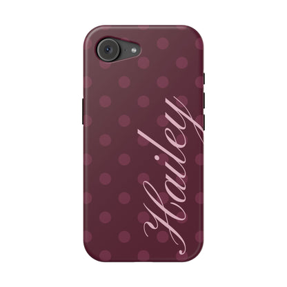 Custom Plum Polka Dots iPhone Case