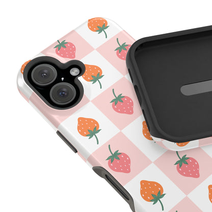 Strawberry Checkered iPhone Case