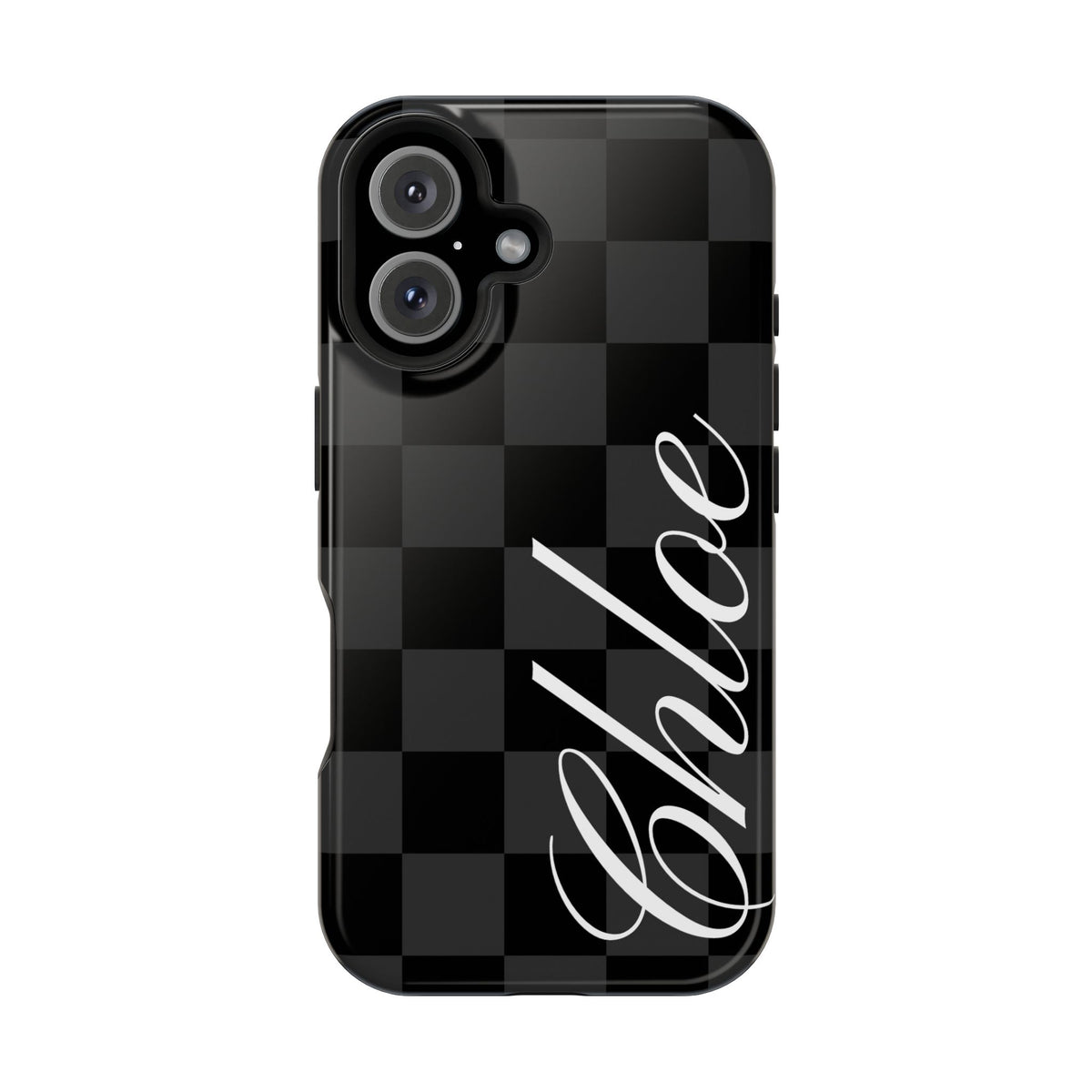 Custom Black Checkered iPhone Case