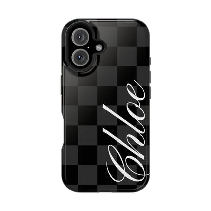 Custom Black Checkered iPhone Case