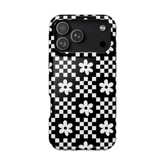 Checkerboard Daisy iPhone Case